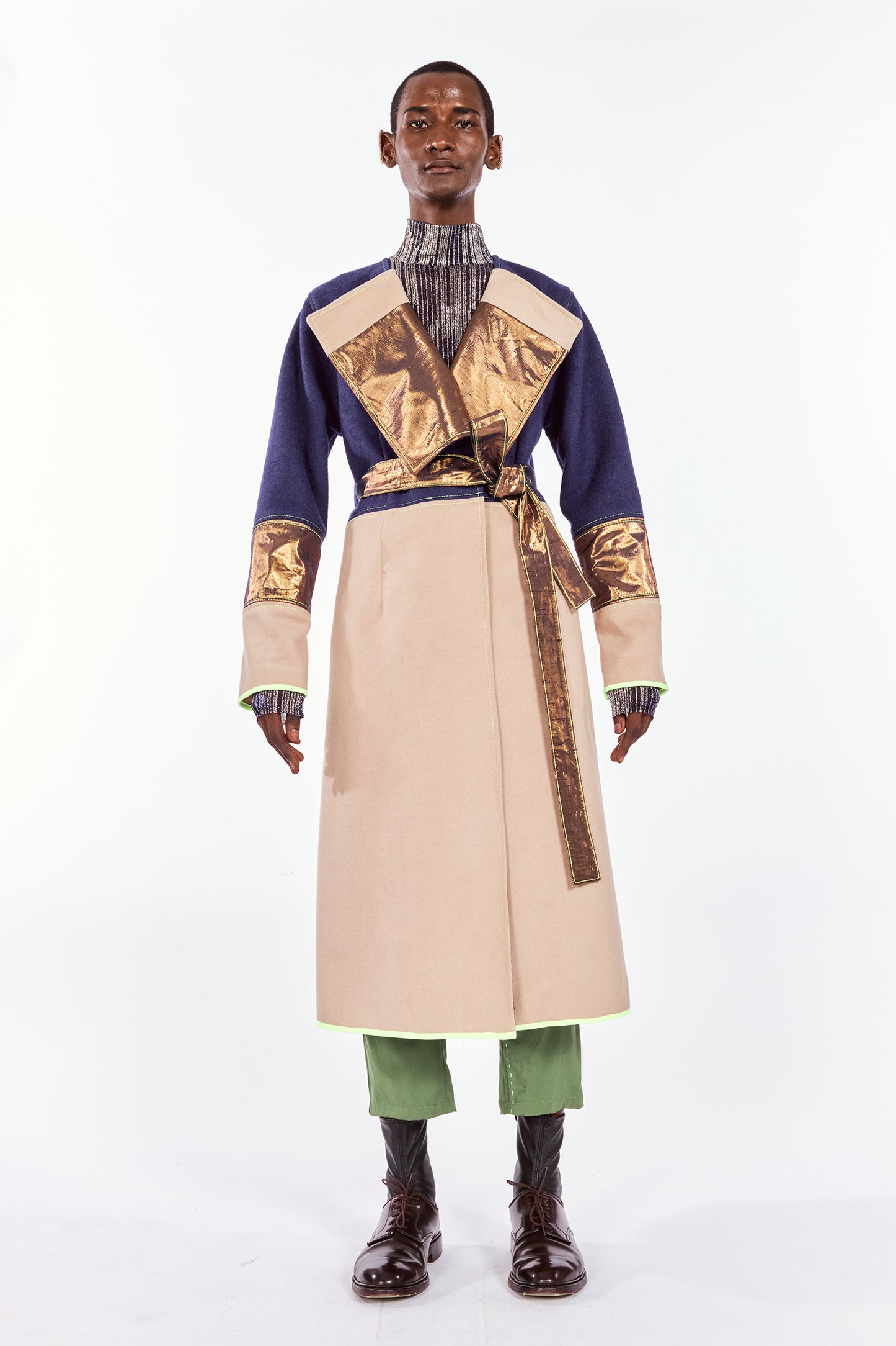 Blue Cashmere & Wool-Blended Coat