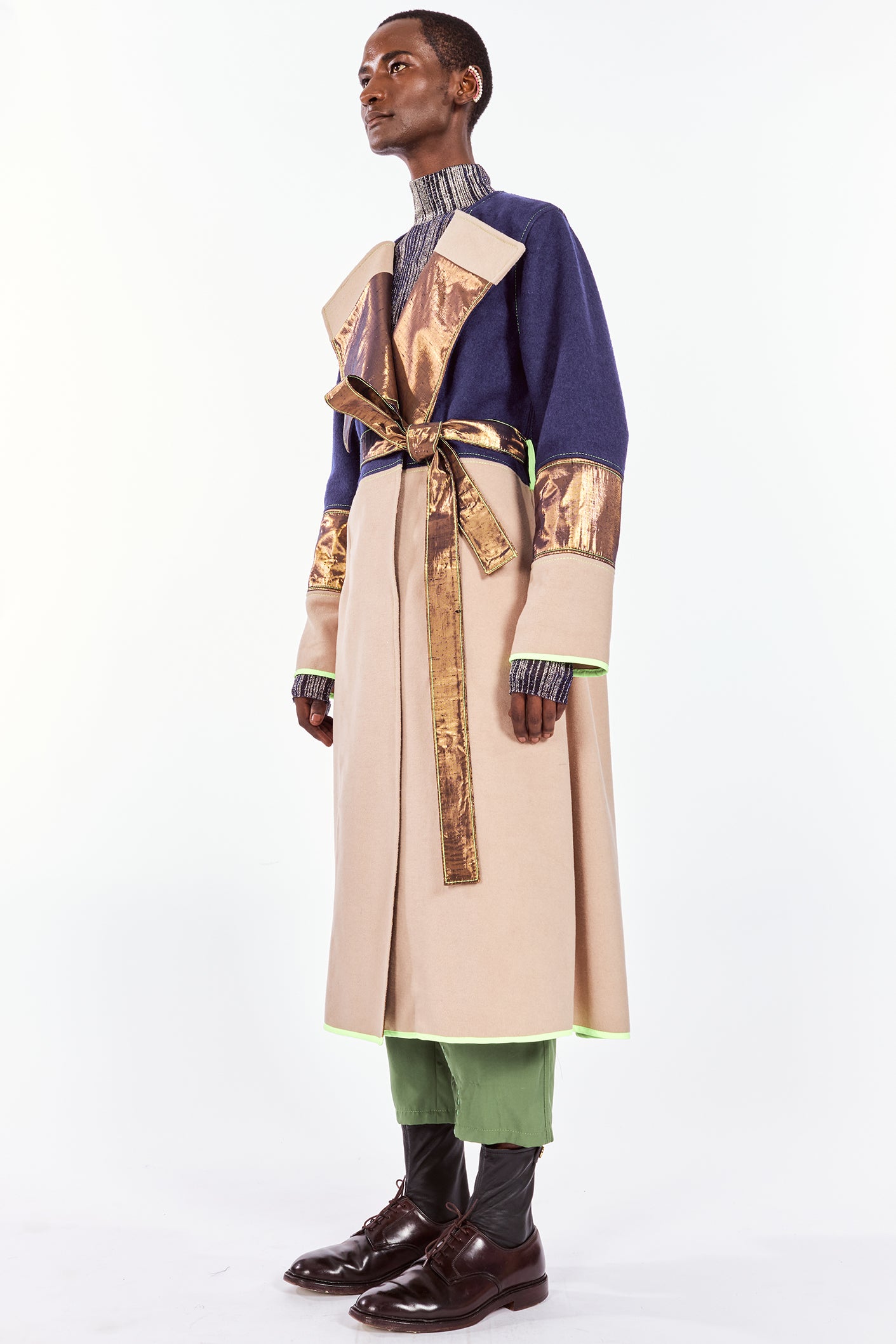 Blue Cashmere & Wool-Blended Coat