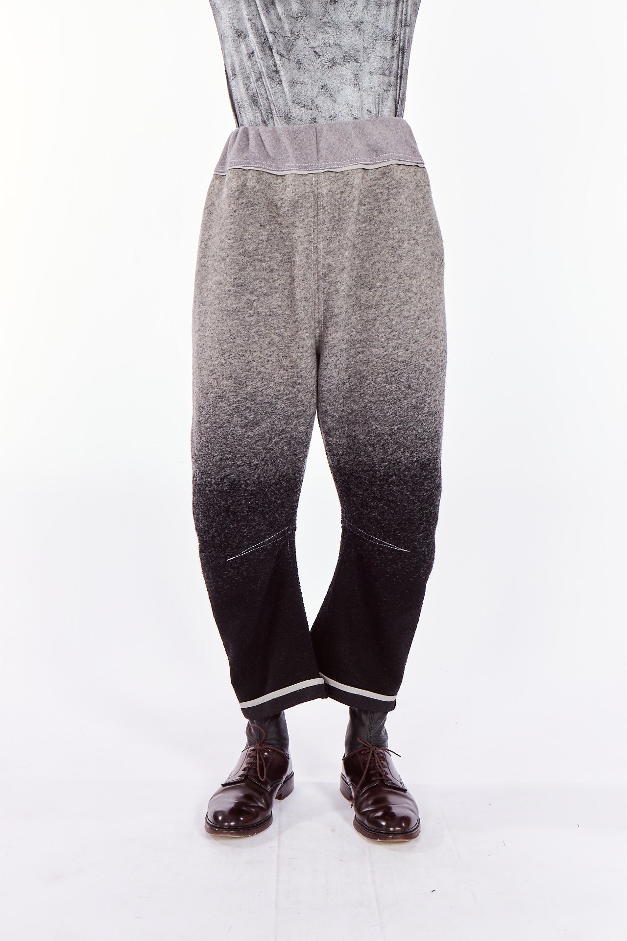 Grey & Black Ombré Arched-leg Pants