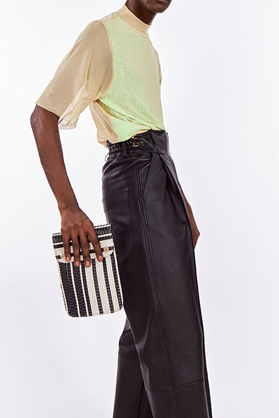 Straight-Cut Leather Pants