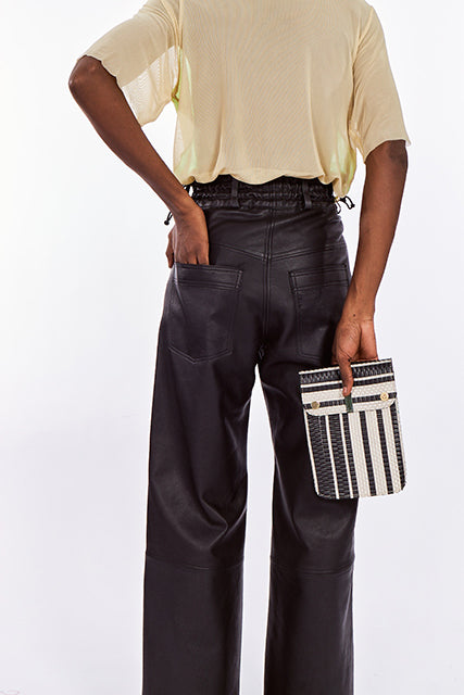 Straight-Cut Leather Pants