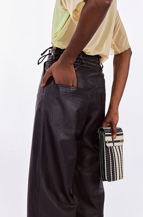 Straight-Cut Leather Pants
