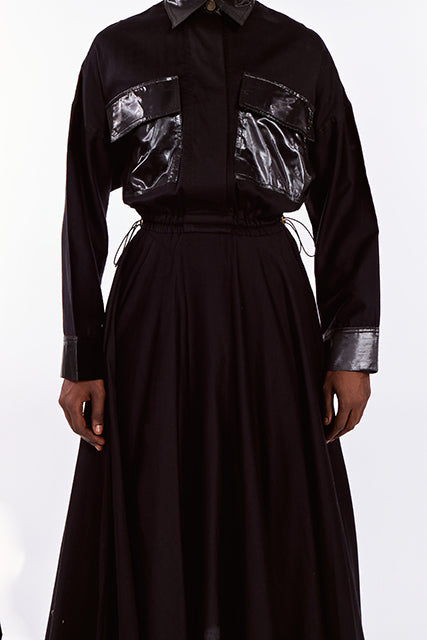 Black 80's Shirt Dress