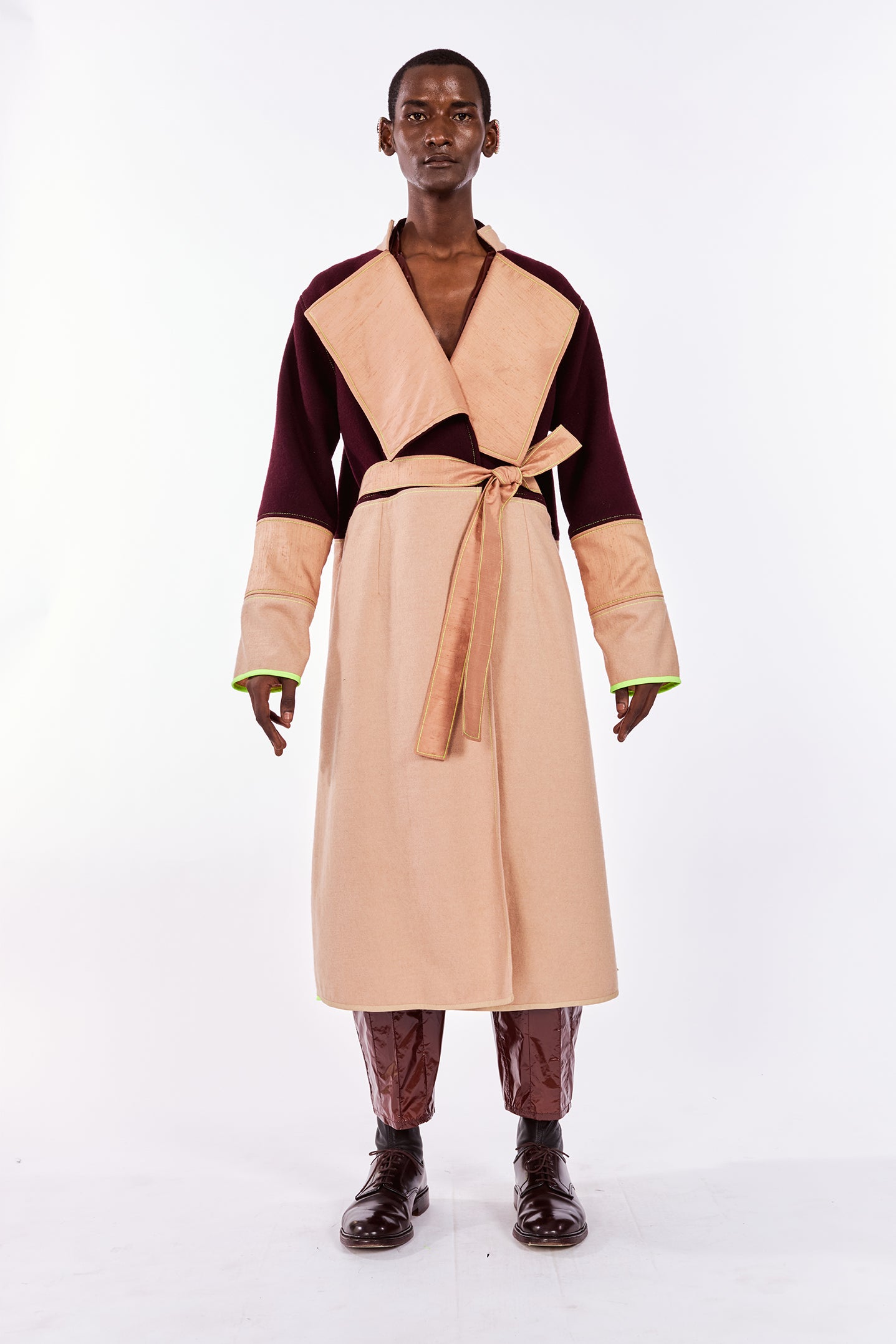 Burgundy Cashmere & Wool-Blend Coat
