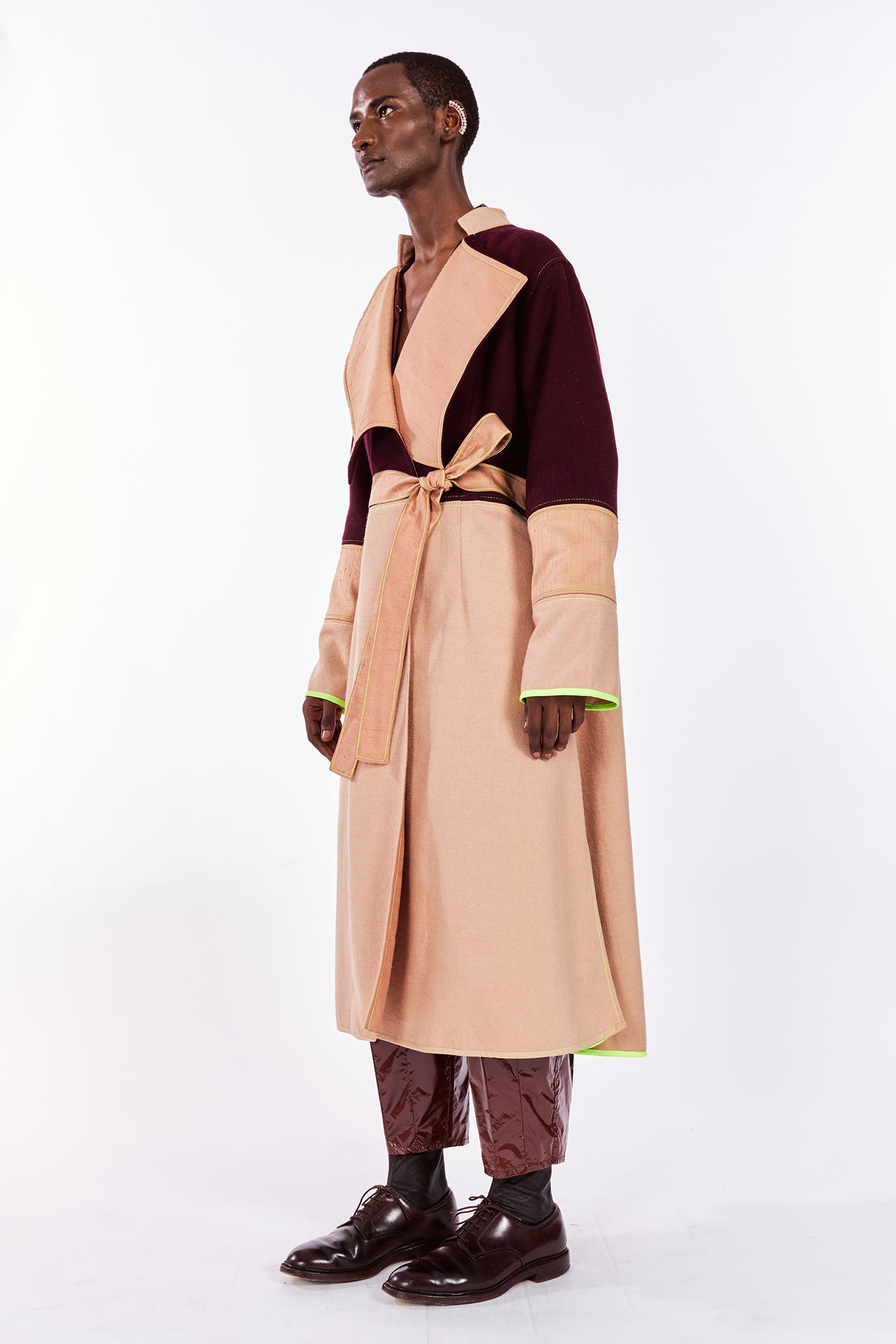 Burgundy Cashmere & Wool-Blend Coat