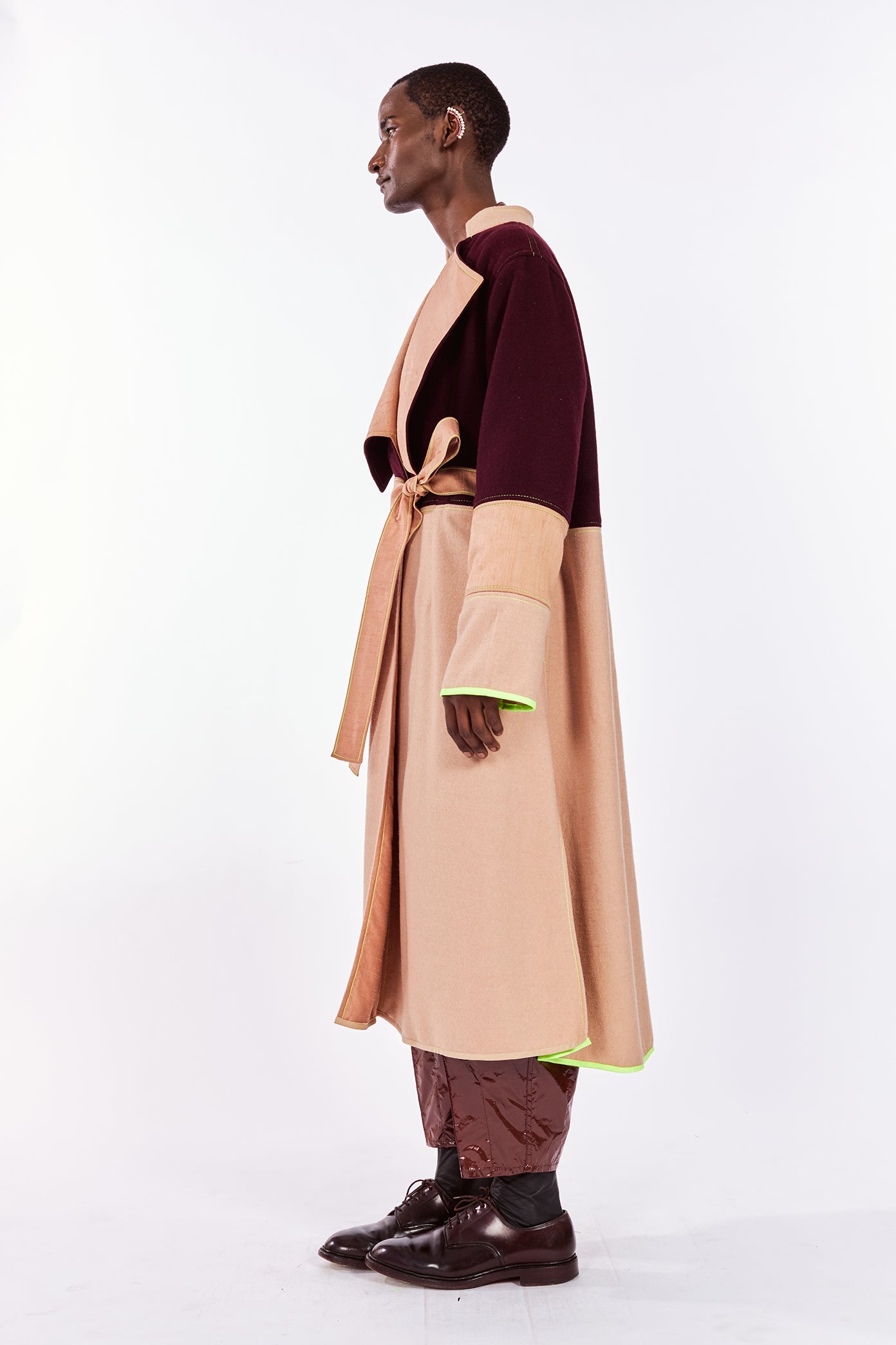 Burgundy Cashmere & Wool-Blend Coat