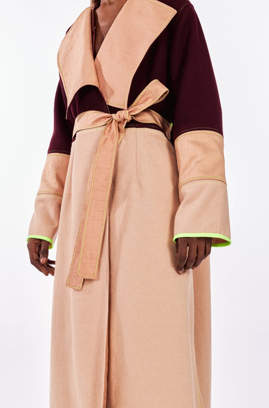 Burgundy Cashmere & Wool-Blend Coat