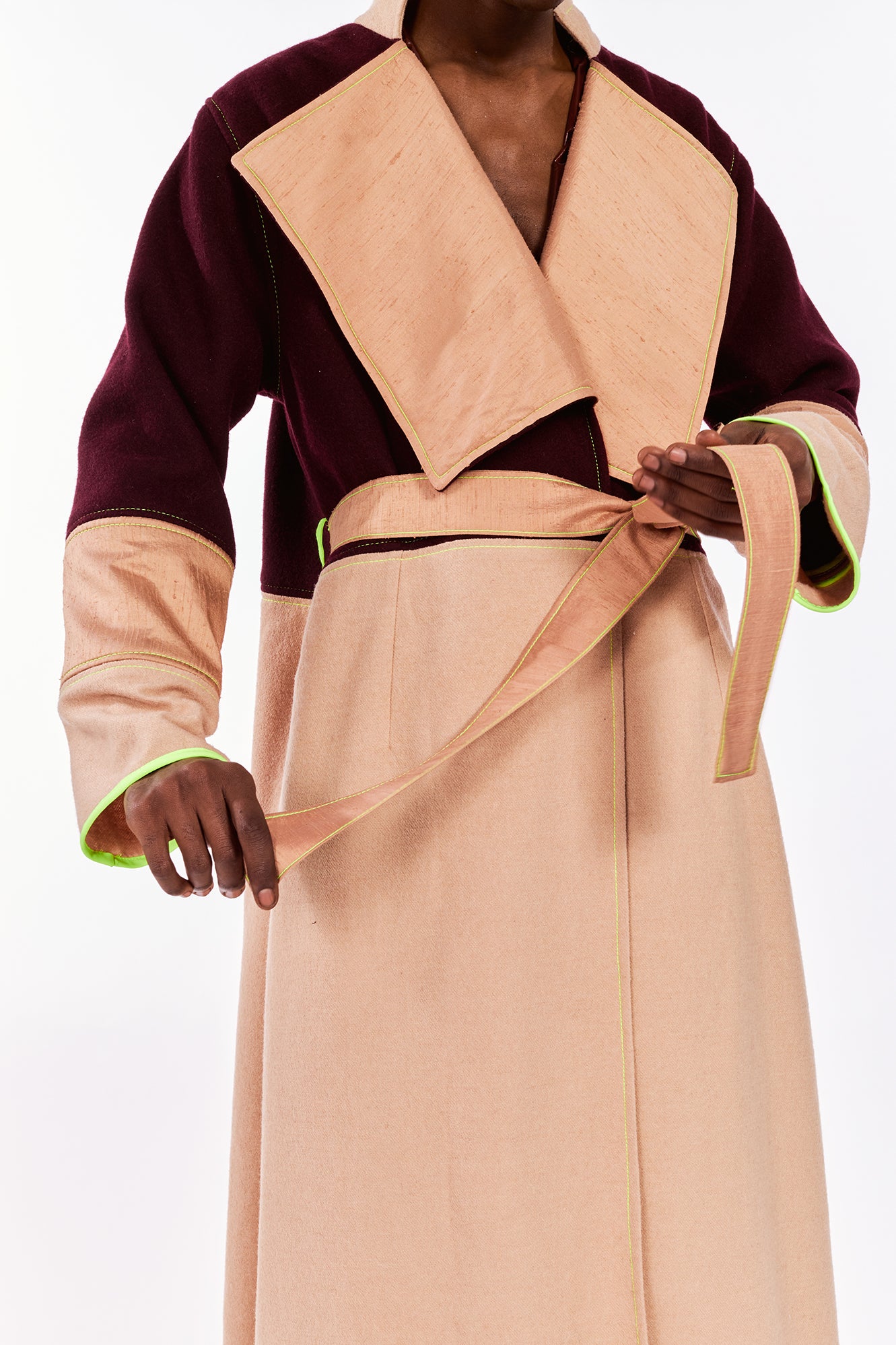 Burgundy Cashmere & Wool-Blend Coat