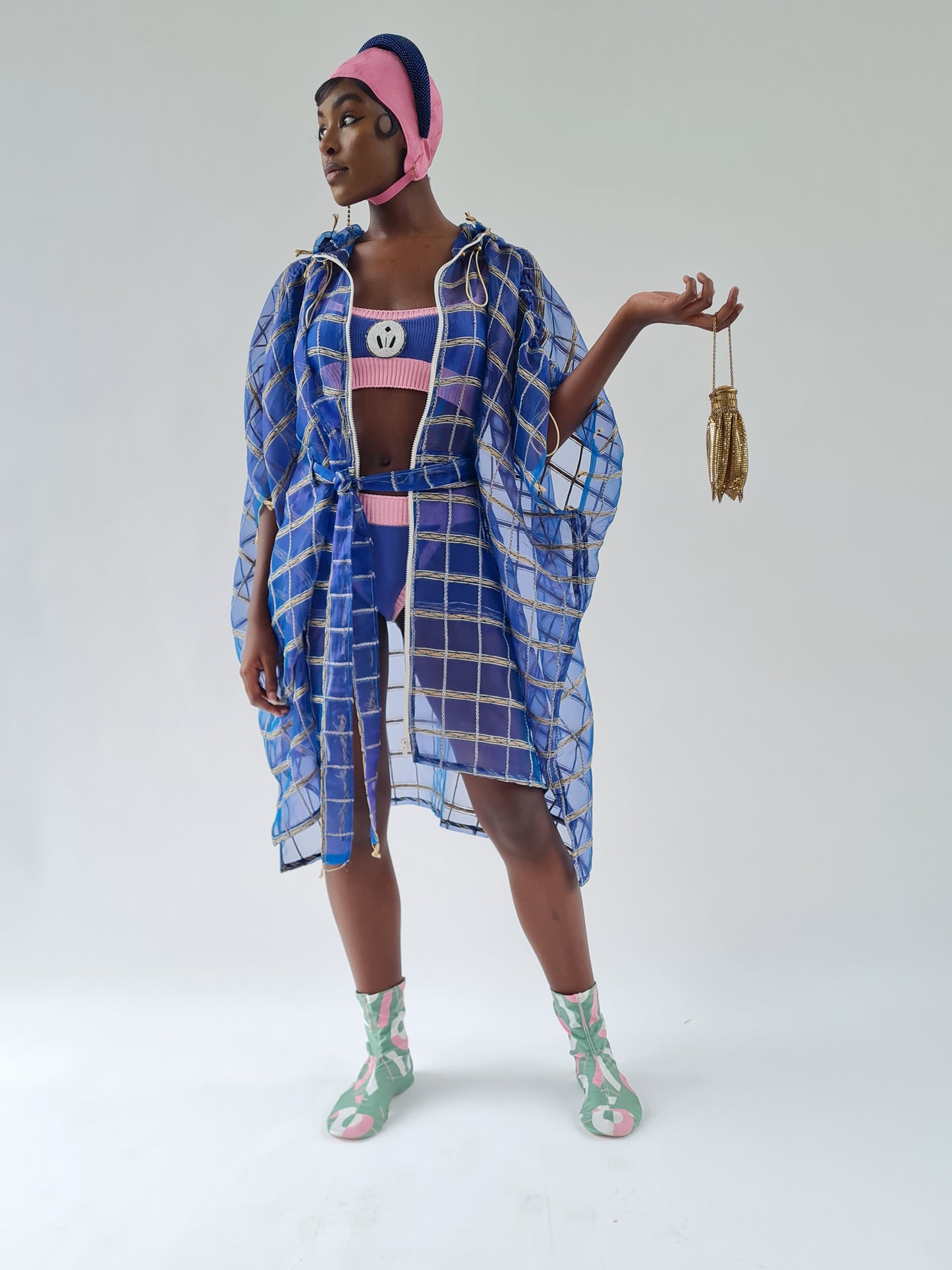 Blue & Pink Knitted Bikini Set