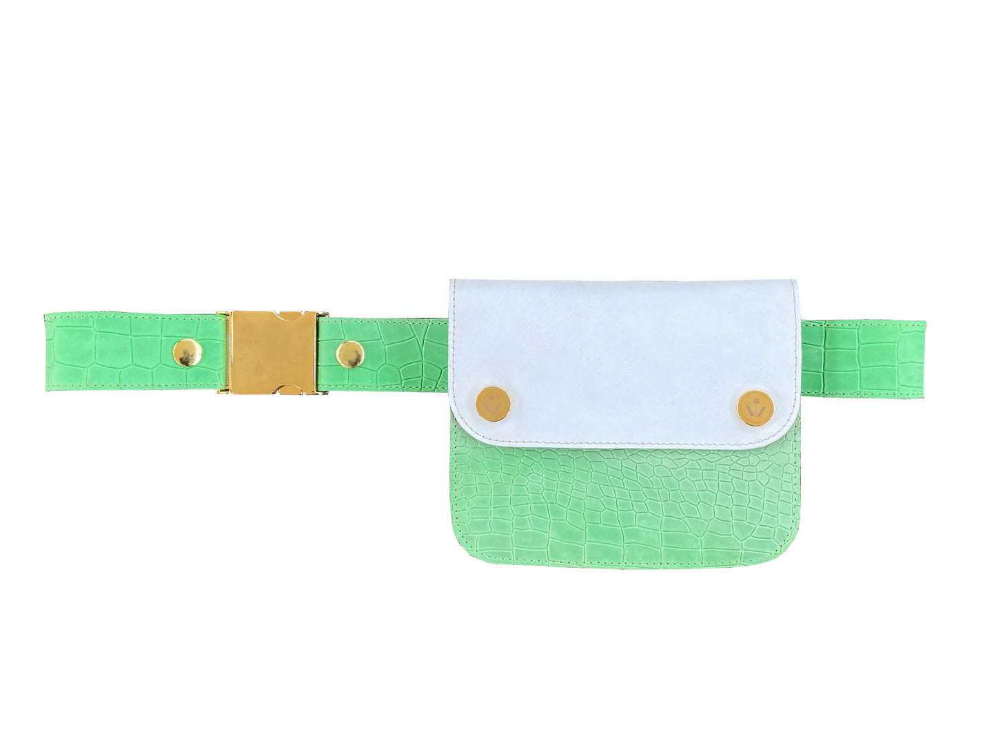 Mini White & Green Belt Bag