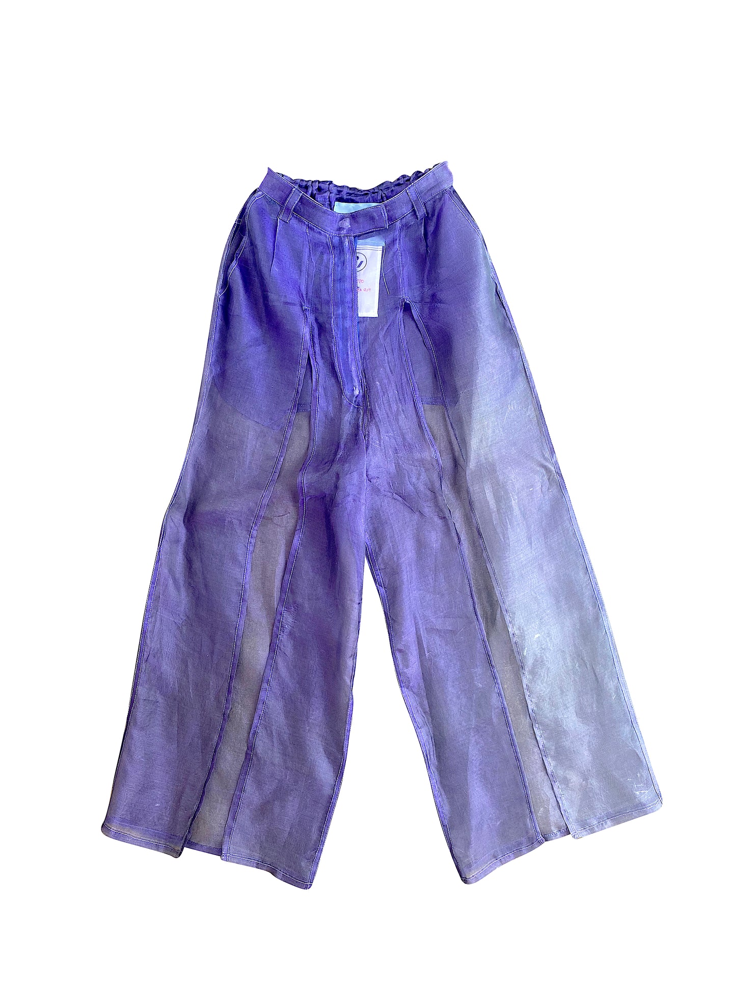 Silk Organza Resort Pants with Thigh-high Slits