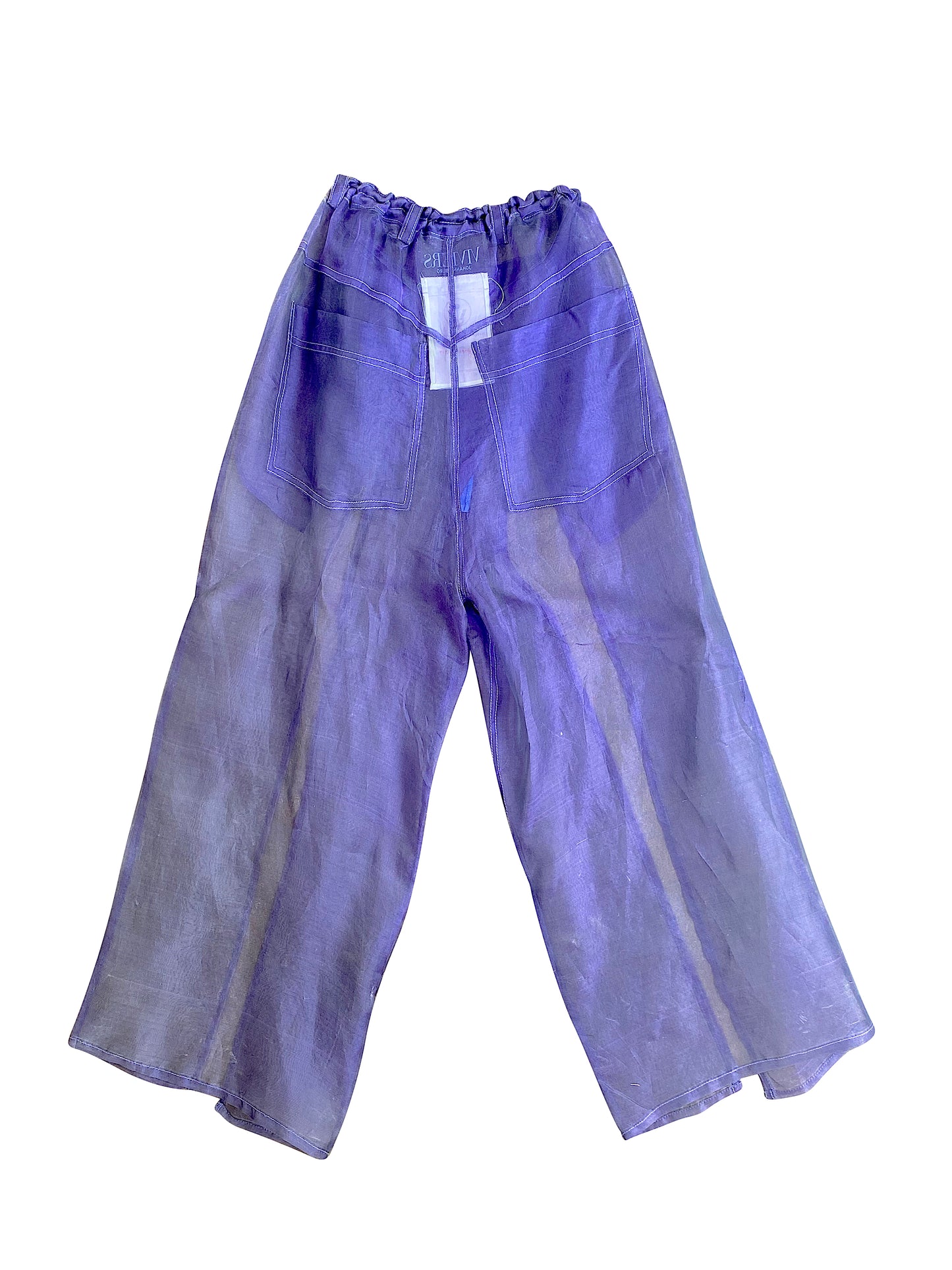Silk Organza Resort Pants with Thigh-high Slits