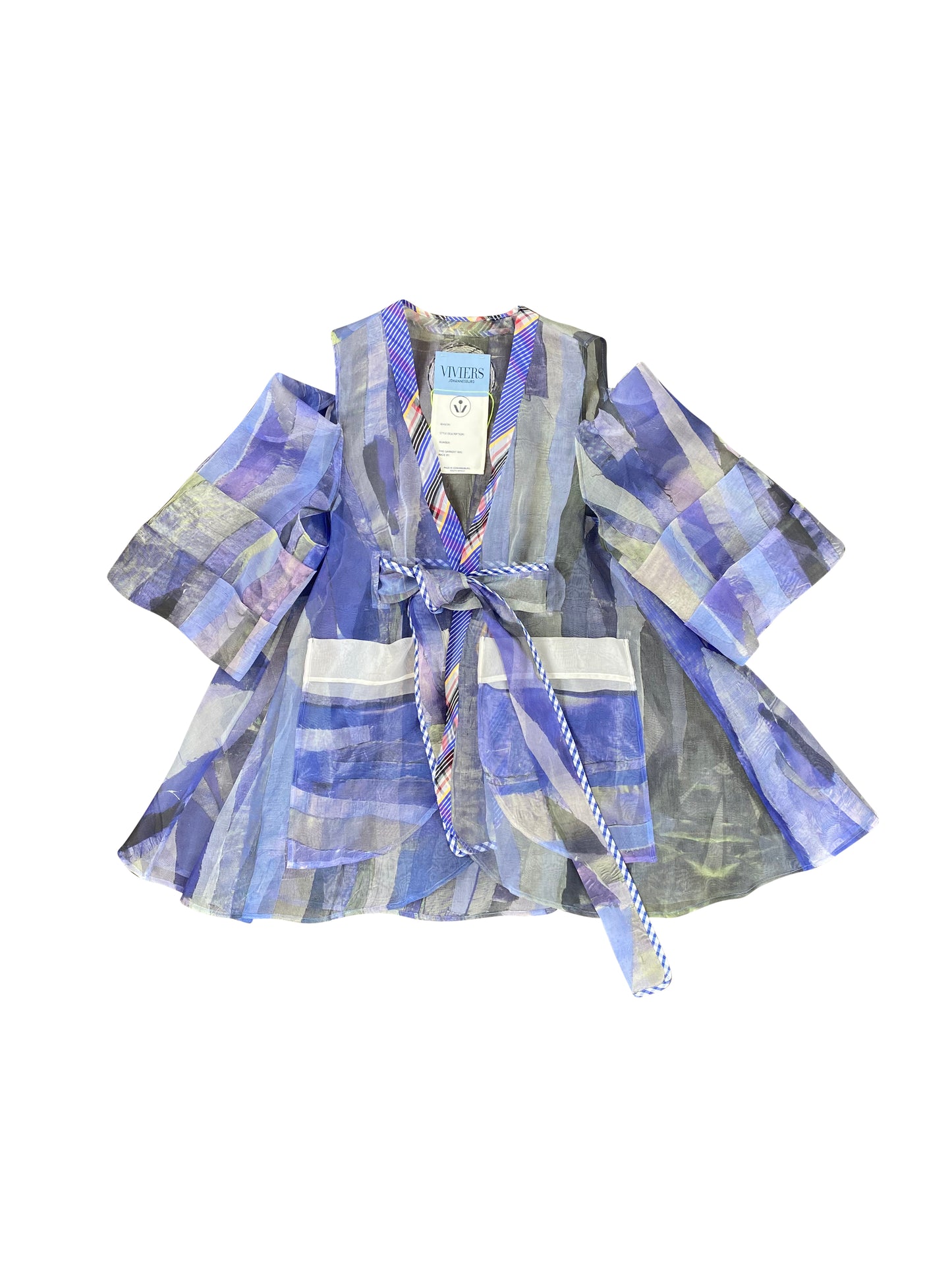 Artisanal Silk Organza Resort Mini Wrap Dress