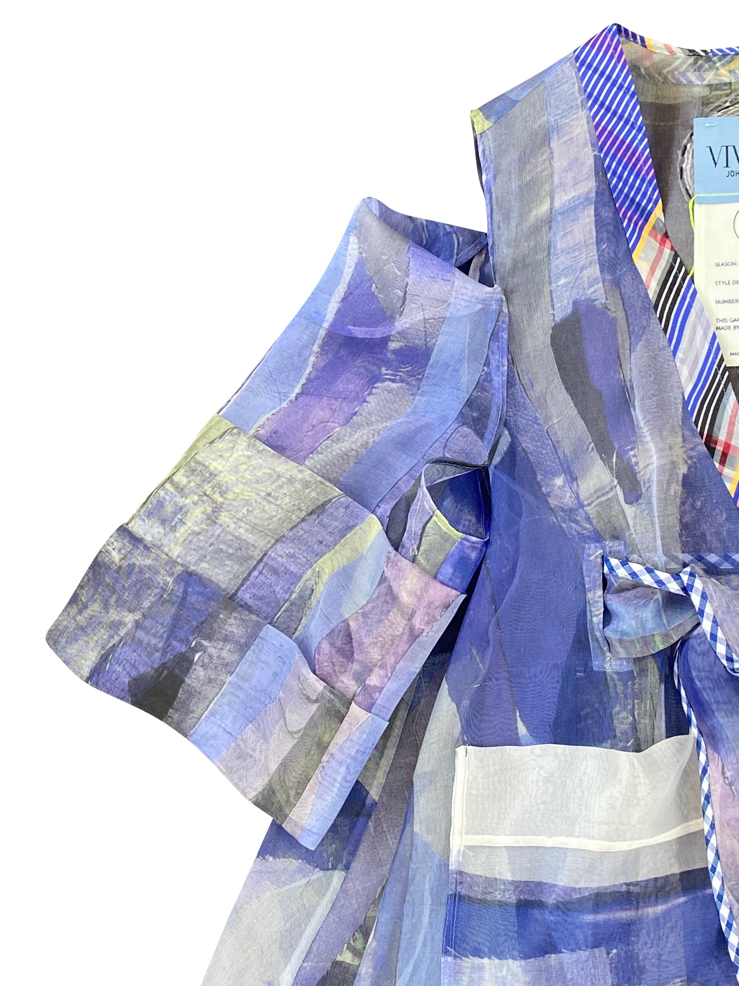 Artisanal Silk Organza Resort Mini Wrap Dress