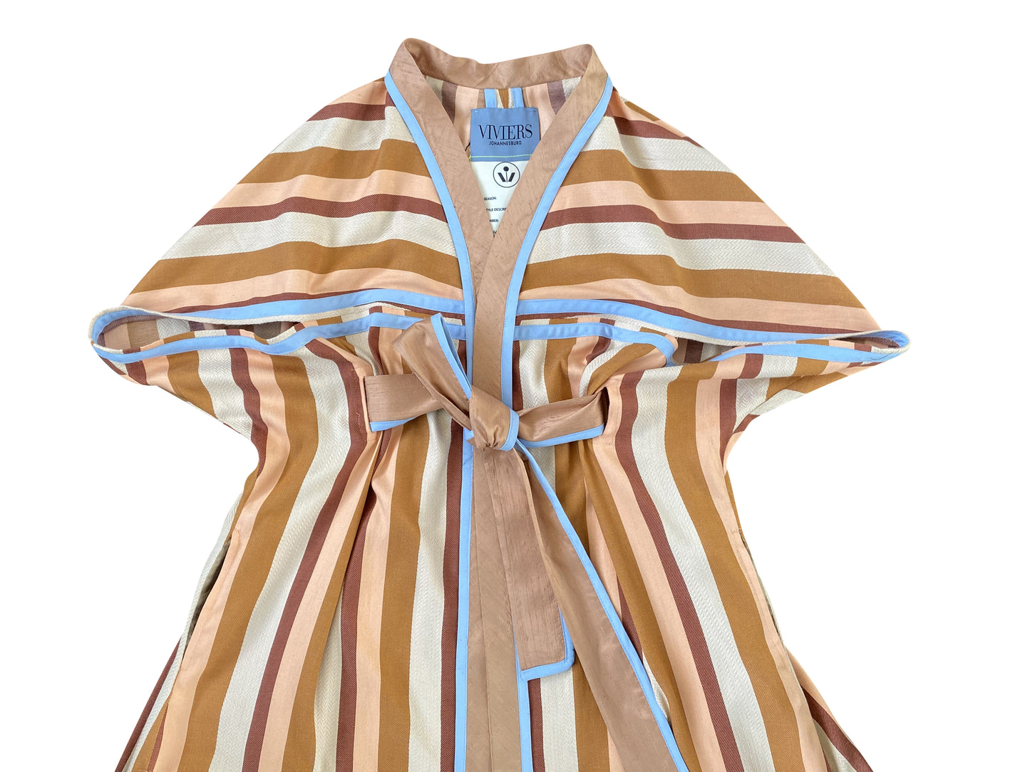 Striped Cotton Rayon 'Sandy Dunes' Hybrid Kimono Cape