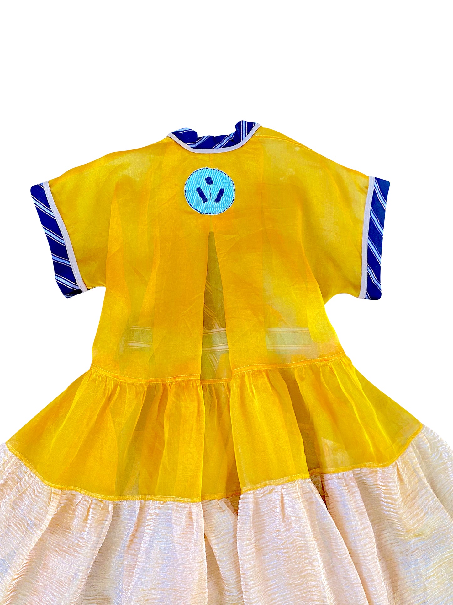 Signature Silk Lamé 'Sunset' Wrap Dress with Hand-Embroidery Stitches