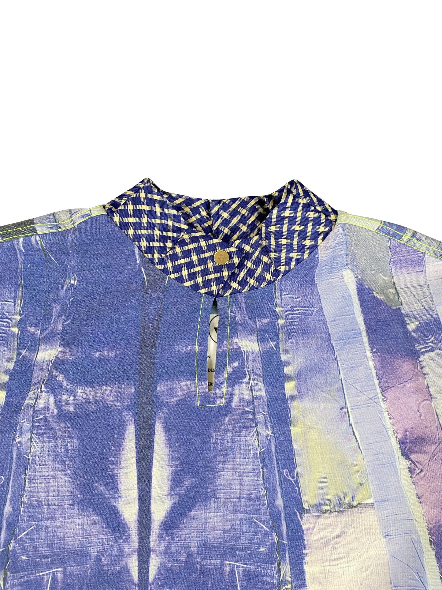 Abstract-Scrap Printed Deadstock Synthetic Crop Top