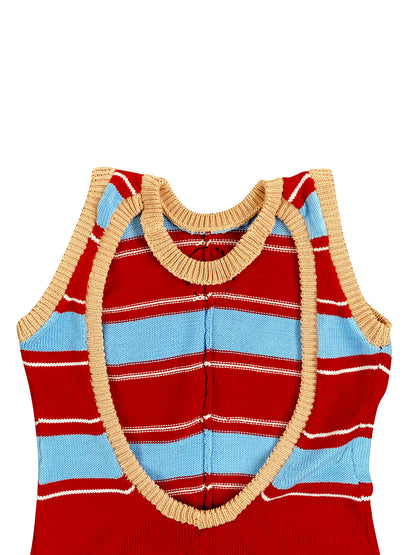 Red Poolside Knitted Leotard