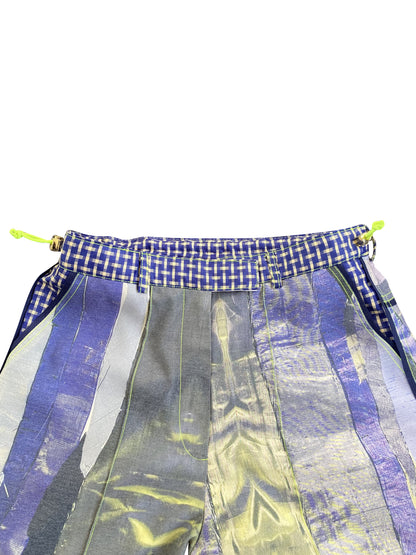 Abstract-Scrap Printed Deadstock Synthetic Tailored Shorts