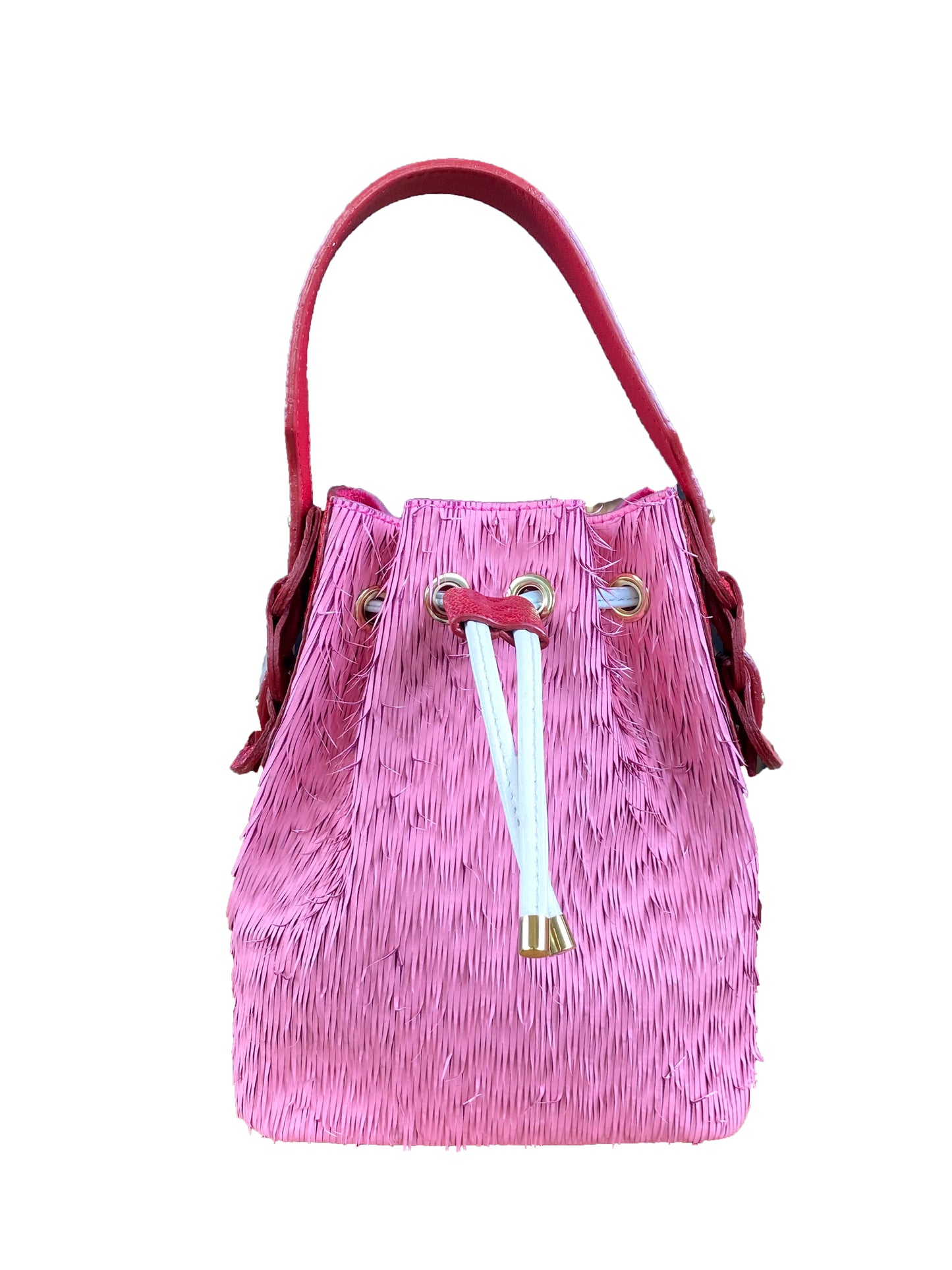 Artisanal 'Trixie' Drawstring bag in Deadstock Leather