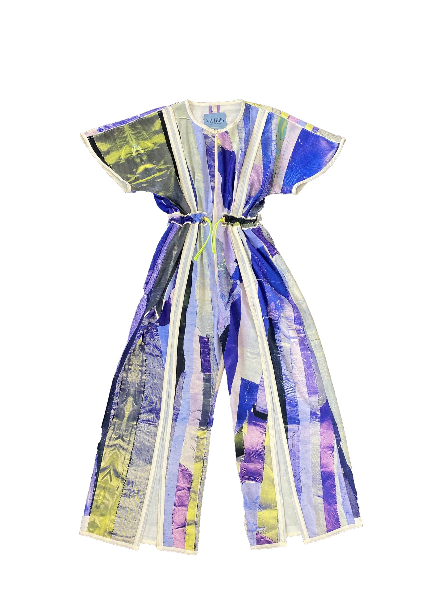 Abstract-Scrap Artisanal Wide-Leg Jumpsuit