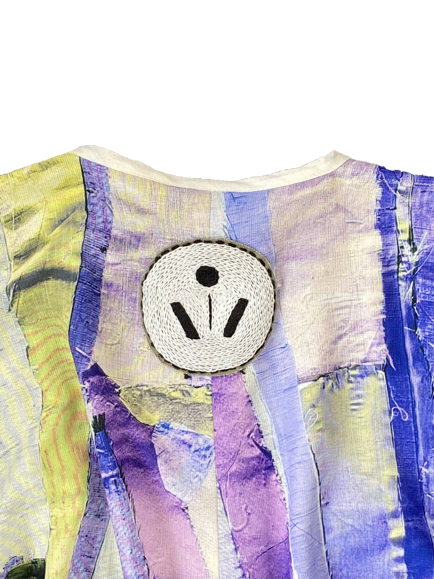 Abstract-Scrap Artisanal Wide-Leg Jumpsuit