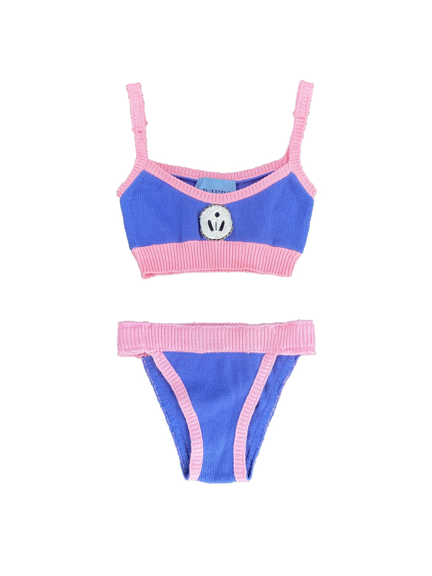 Blue & Pink Knitted Bikini Set