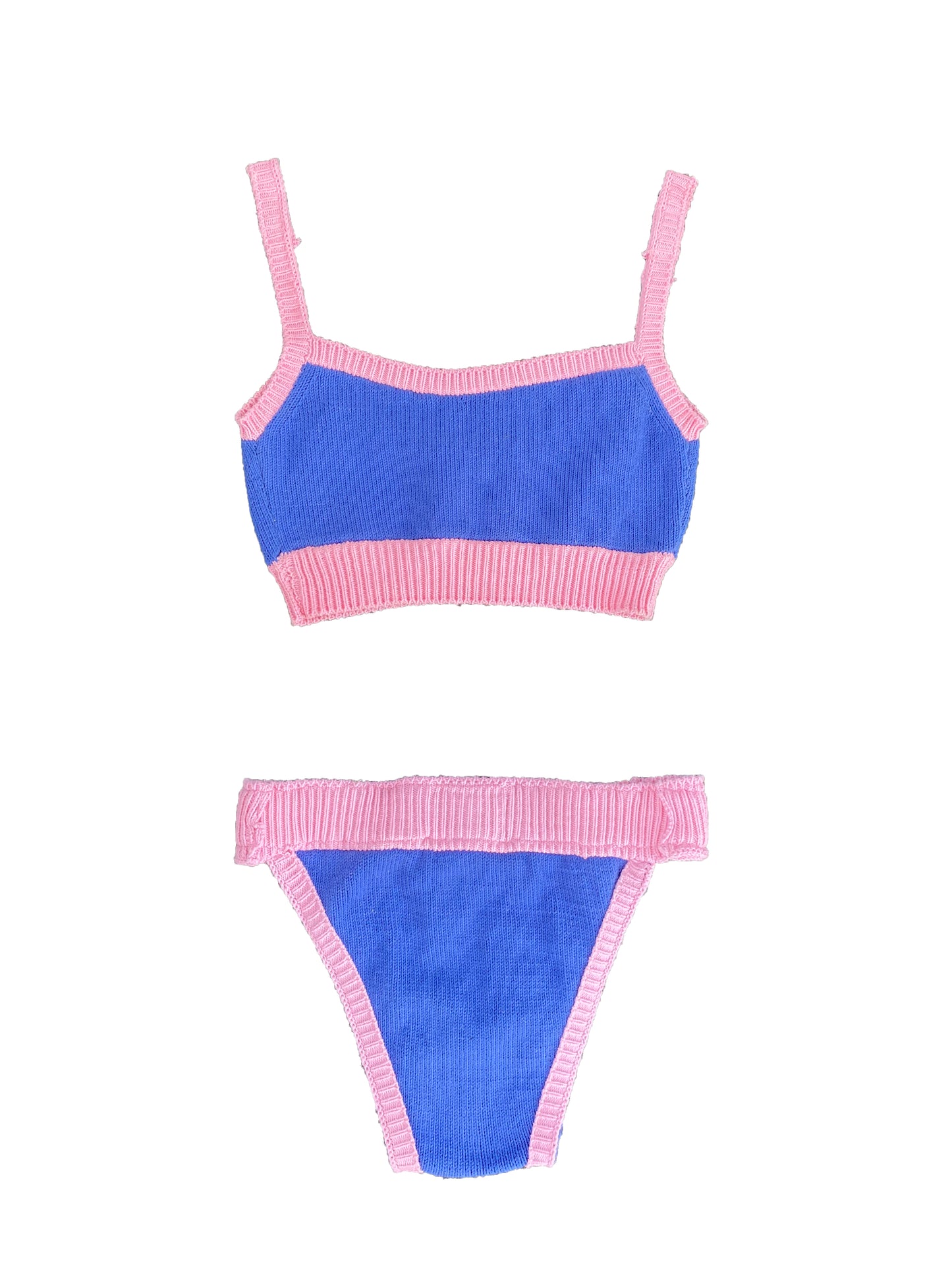 Blue & Pink Knitted Bikini Set