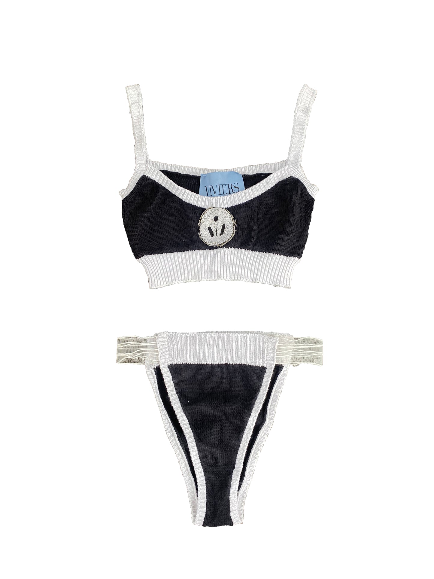 Black & White Knitted Bikini Set