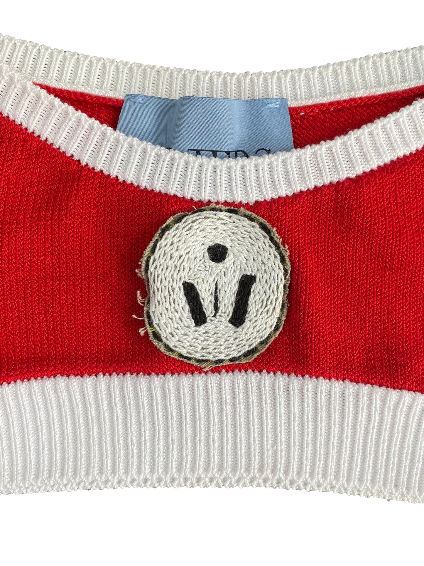 Red & White Knitted Bikini Set