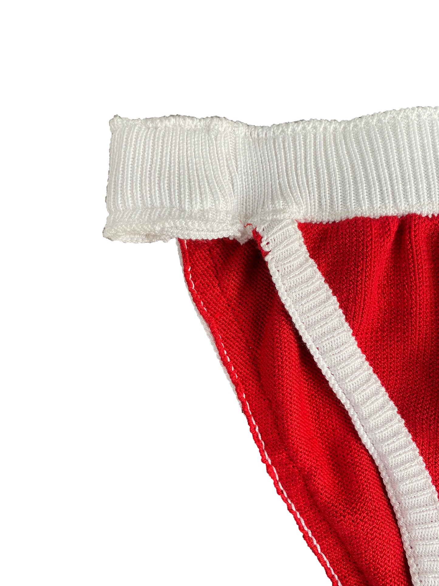 Red & White Knitted Bikini Set