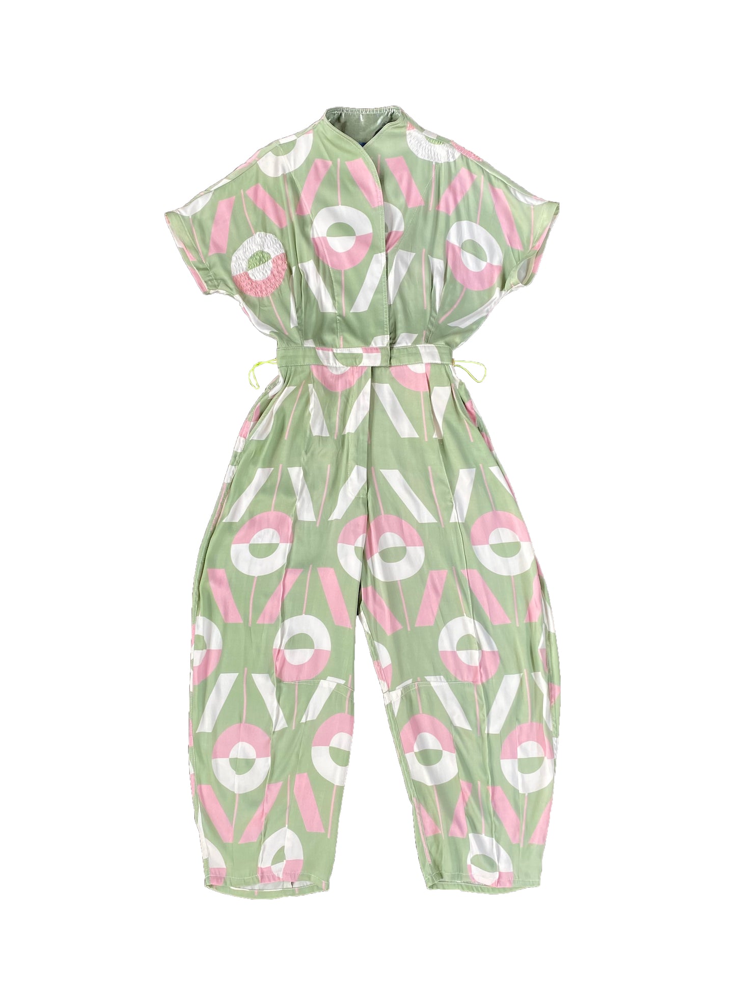 ViVi Monogram Signature Satin Jumpsuit with Hand Embroidery Stitches