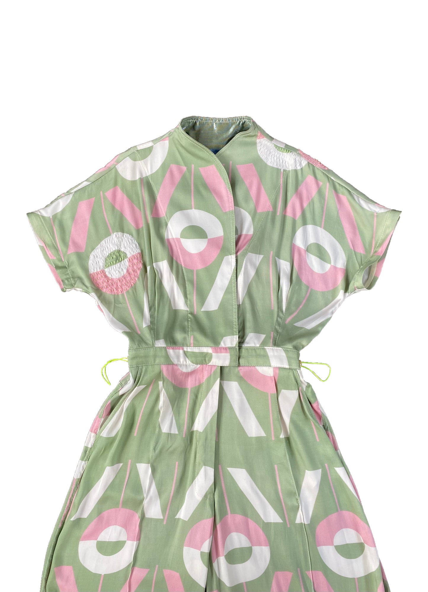 ViVi Monogram Signature Satin Jumpsuit with Hand Embroidery Stitches