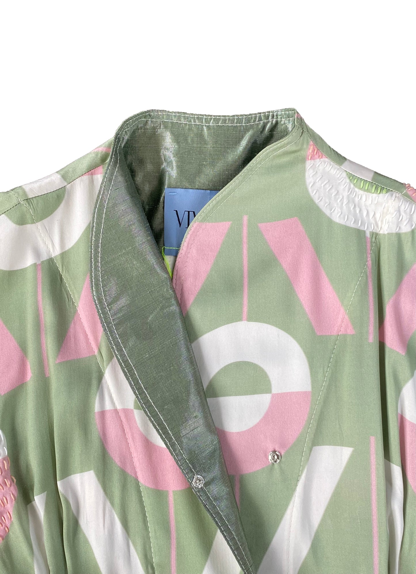 ViVi Monogram Signature Satin Jumpsuit with Hand Embroidery Stitches