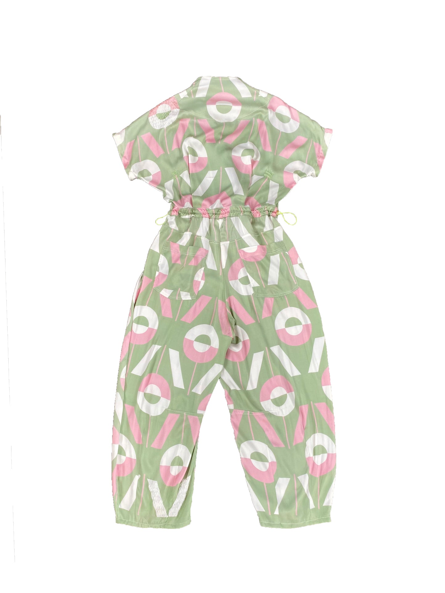ViVi Monogram Signature Satin Jumpsuit with Hand Embroidery Stitches