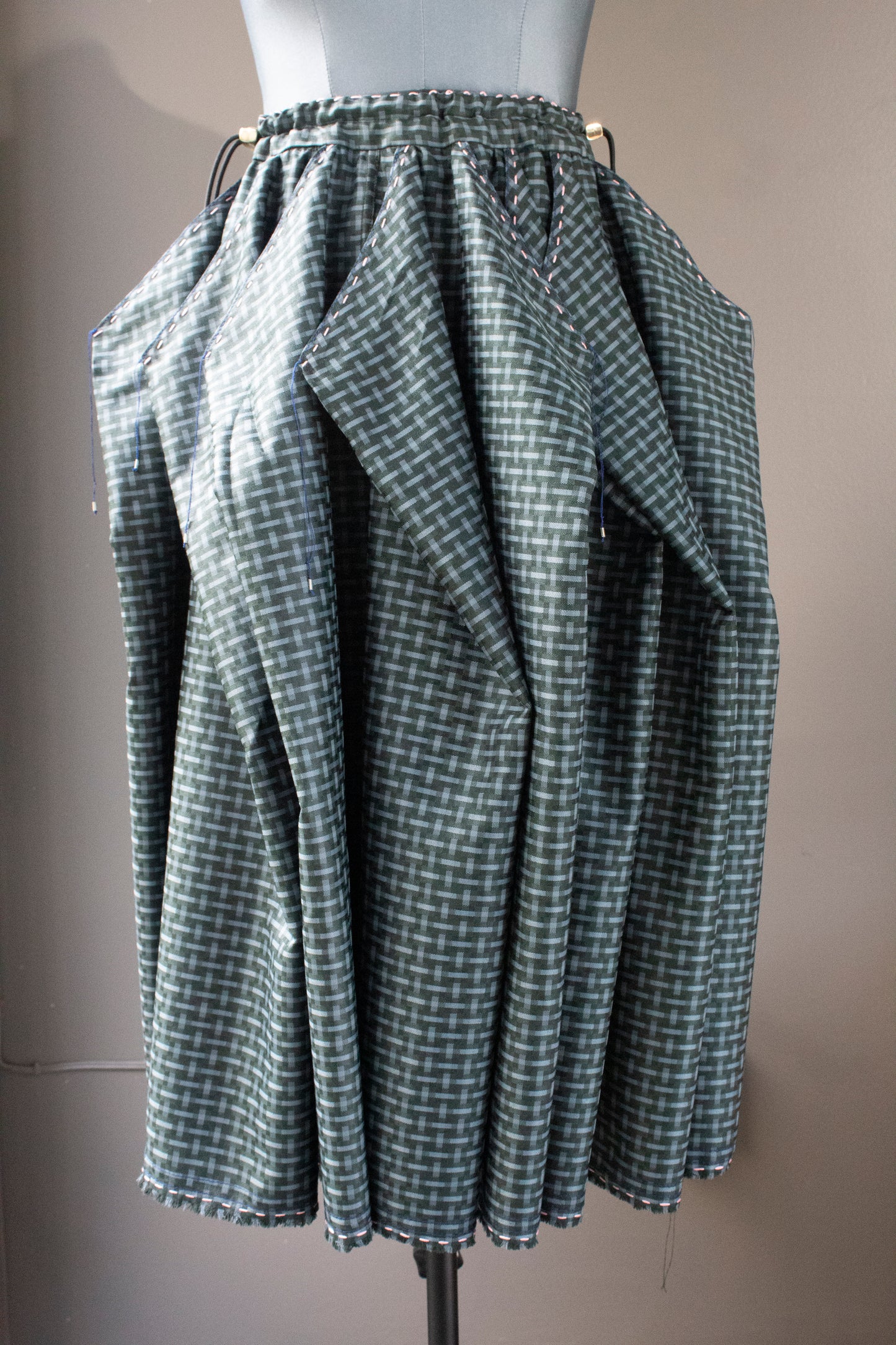 Darted Angular Skirt with Embroidered Details And Beading