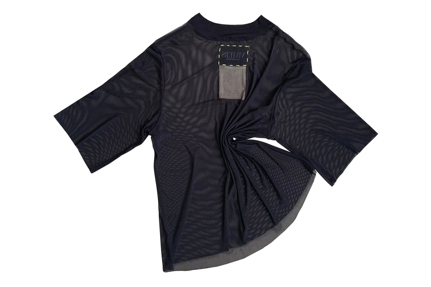 Stretch Mesh Oversized T-Shirt With High Neck