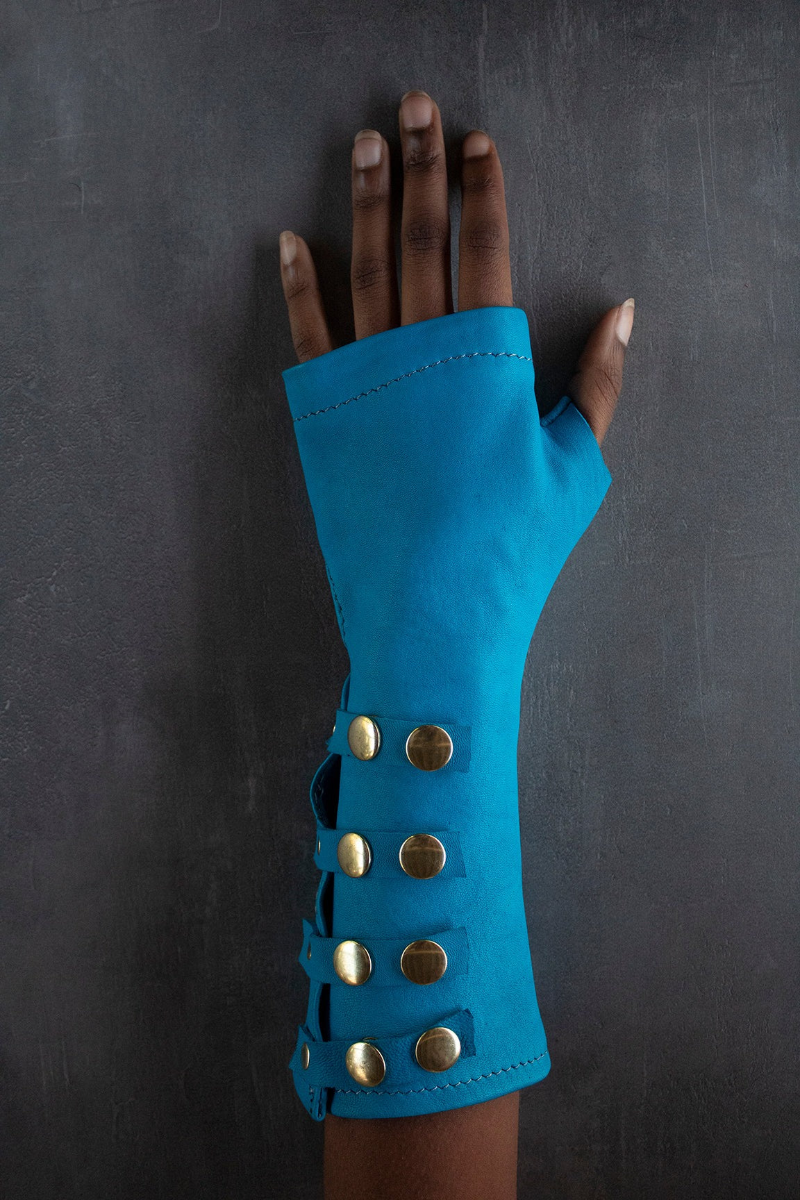 Blue Long Studded Glove