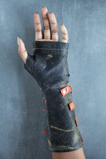 Black Long Studded Glove