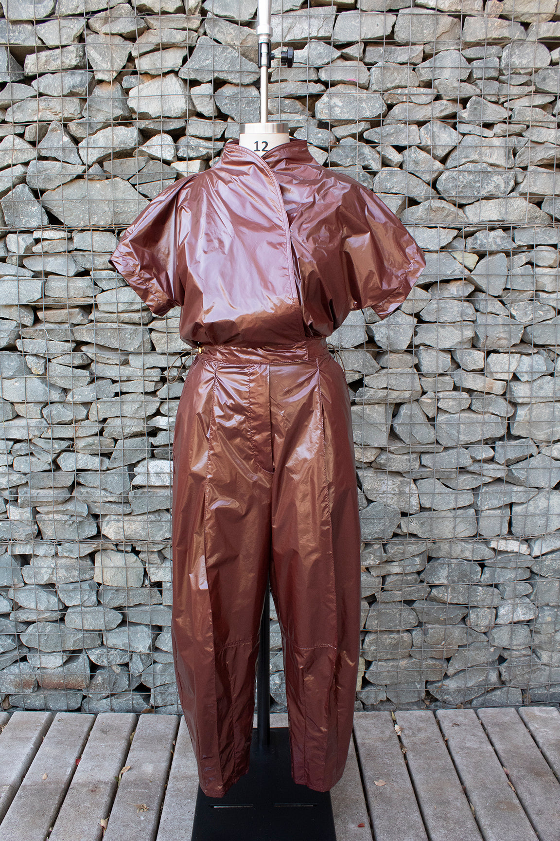 Maroon Python Nylon Jumpsuit