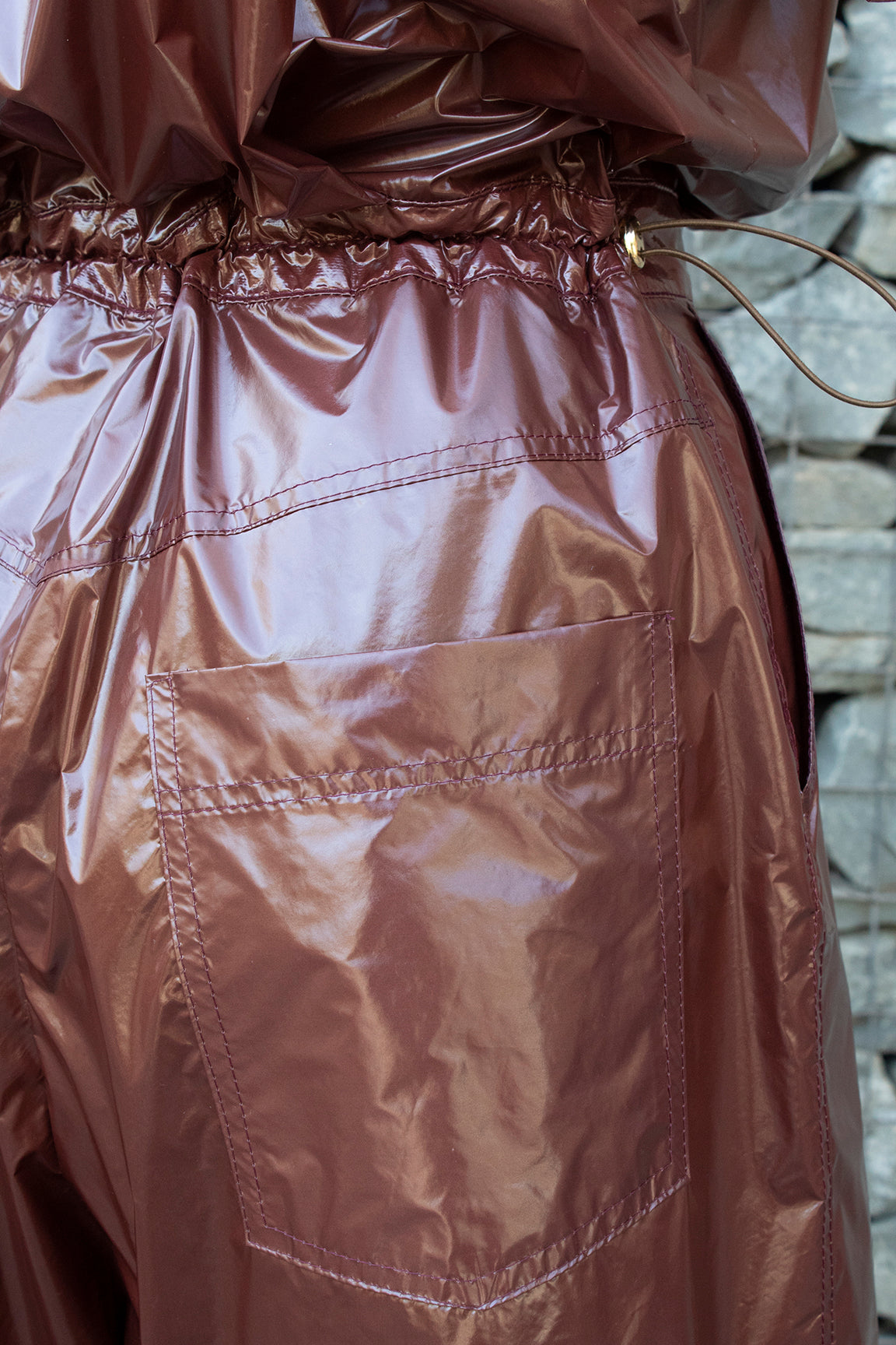 Maroon Python Nylon Jumpsuit