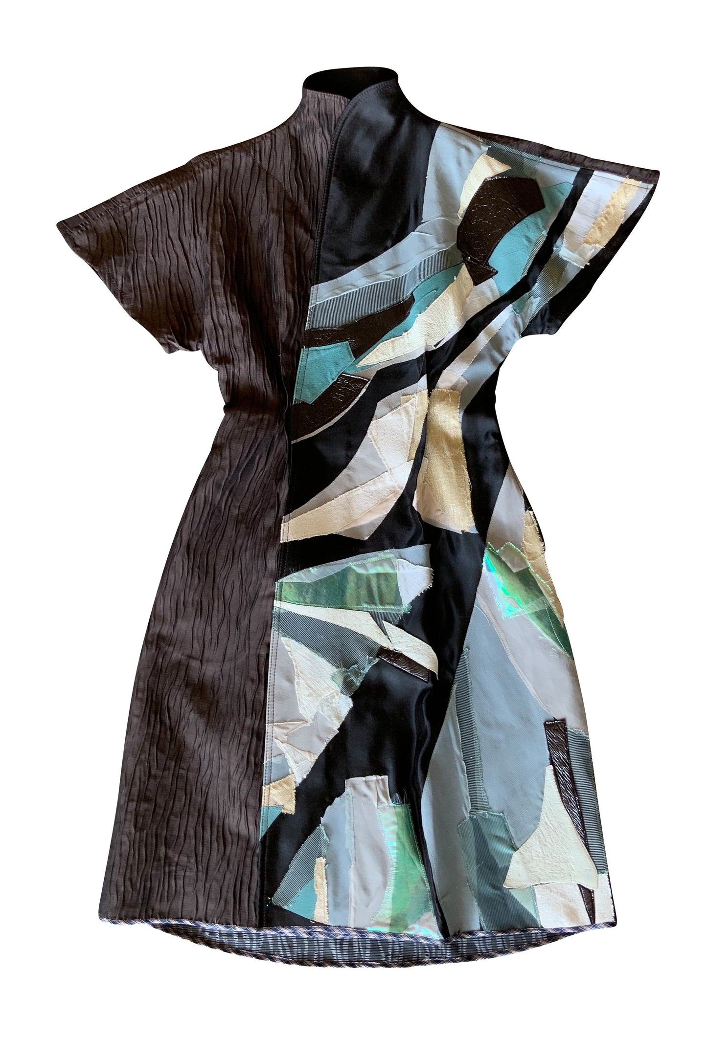 Abstract Scrap Batwing Dress