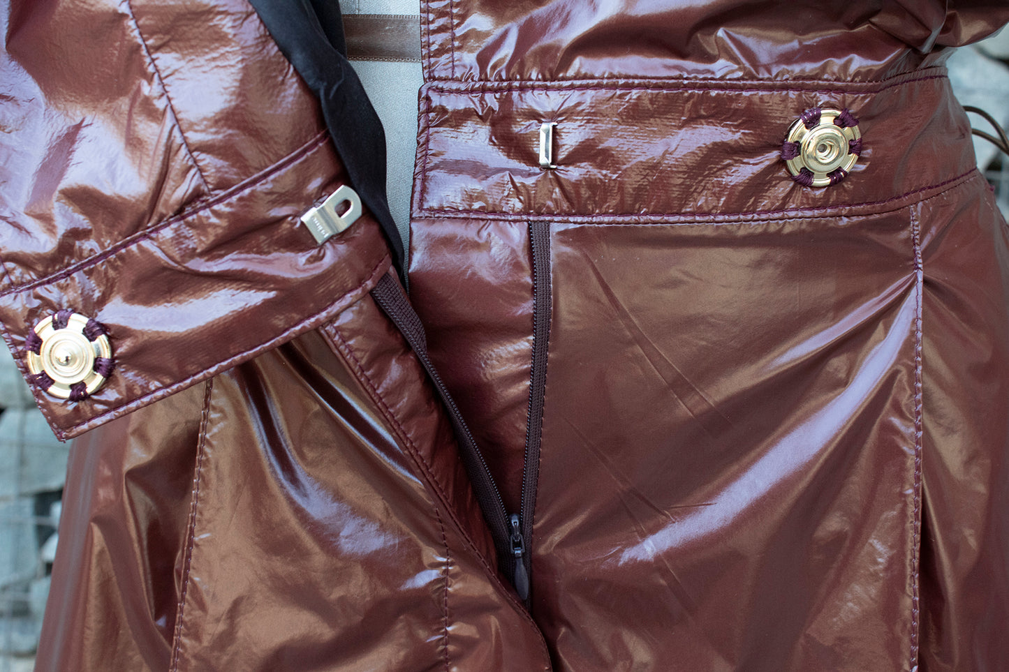 Maroon Python Nylon Jumpsuit