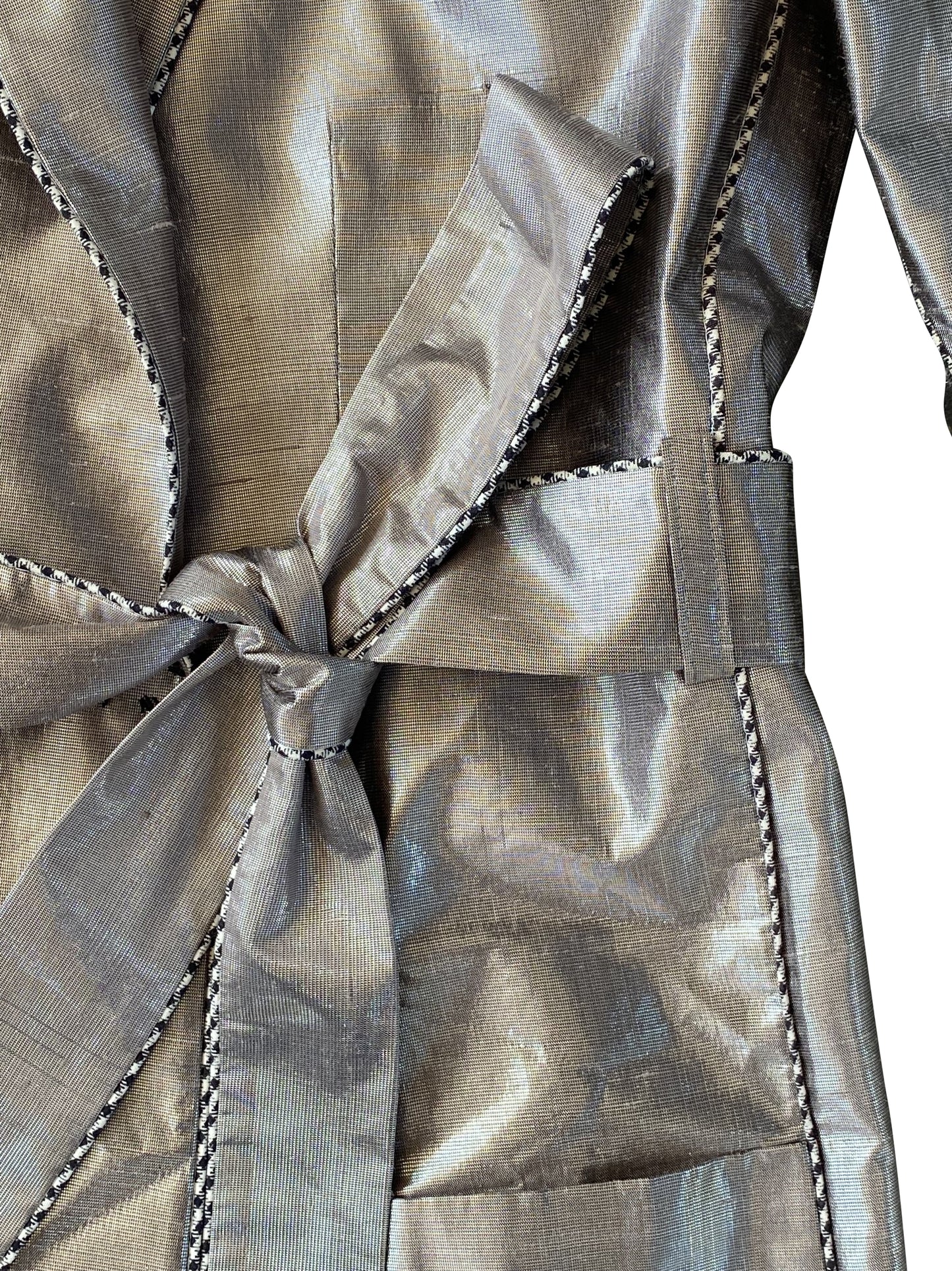 Silver Silk Lamé Tailored Jacket