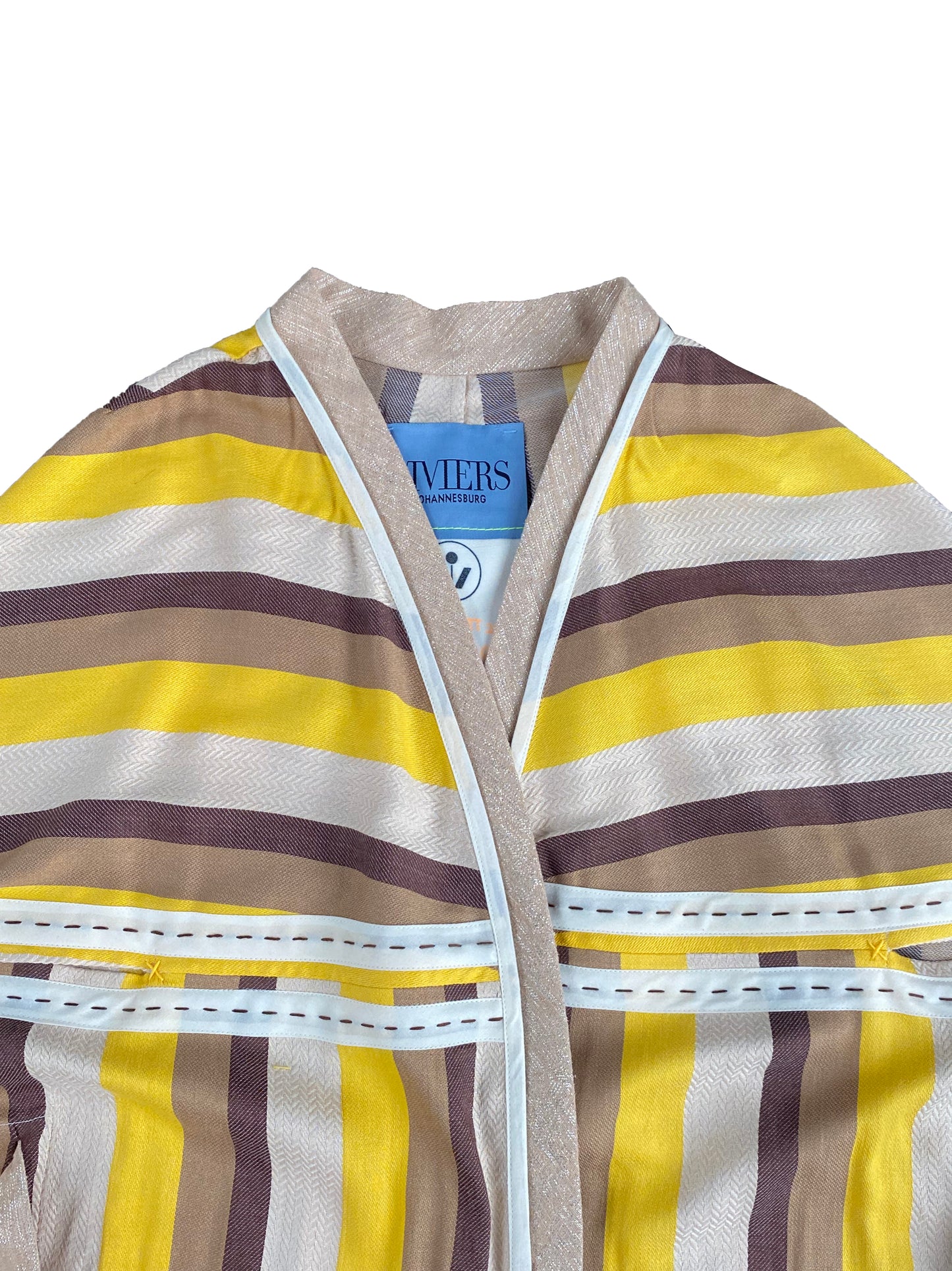 Striped Cotton Rayon Hybrid Kimono Cape