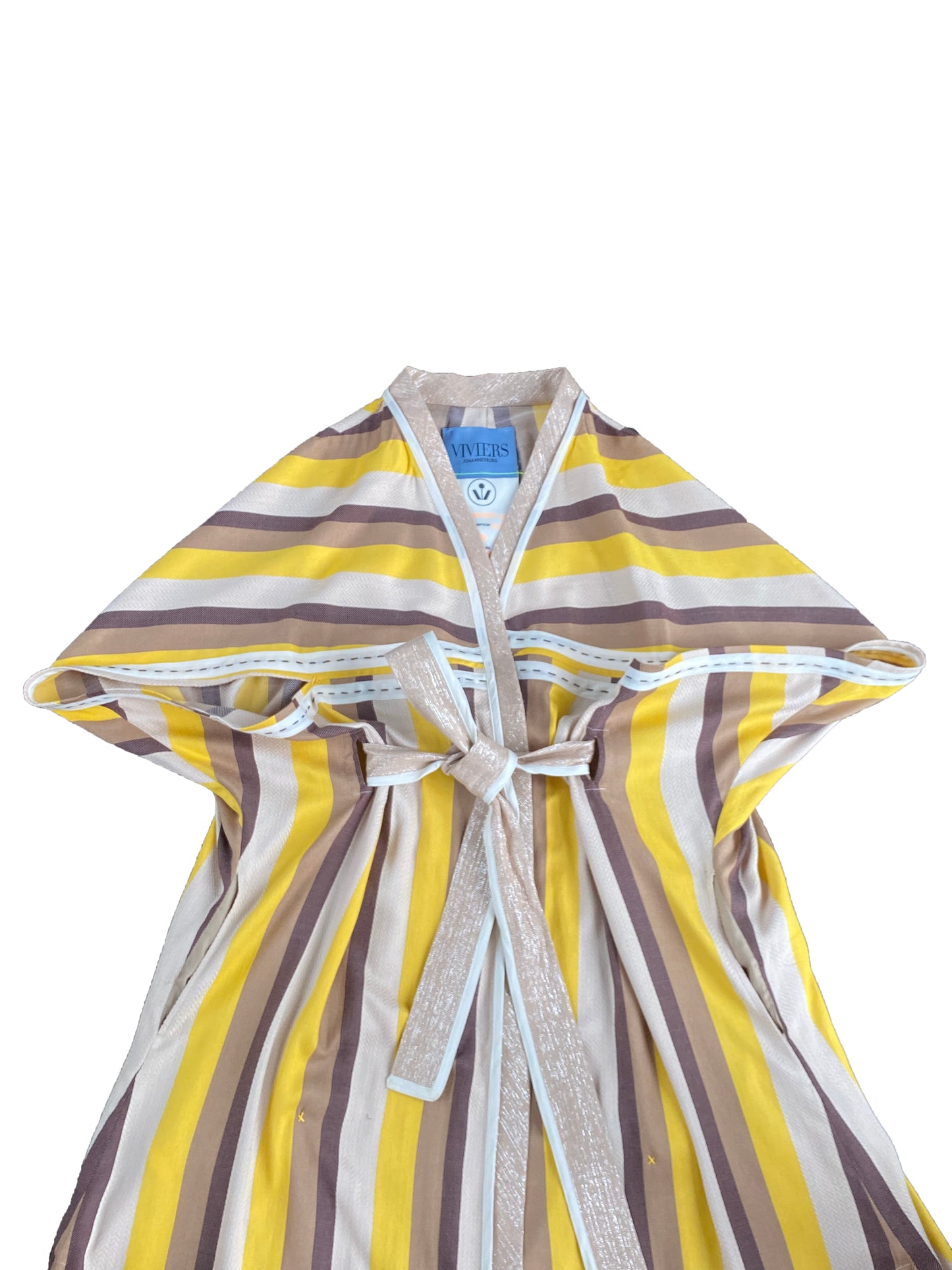 Striped Cotton Rayon Hybrid Kimono Cape