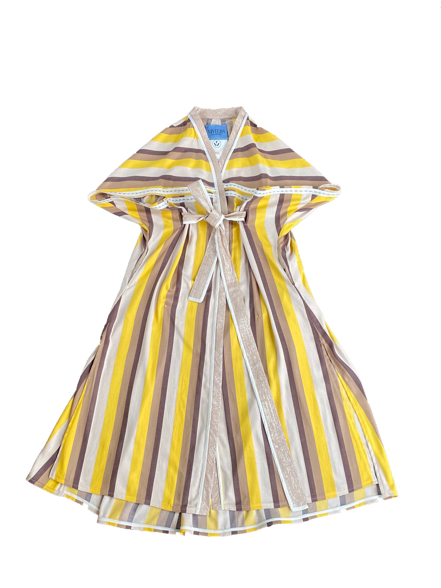 Striped Cotton Rayon Hybrid Kimono Cape