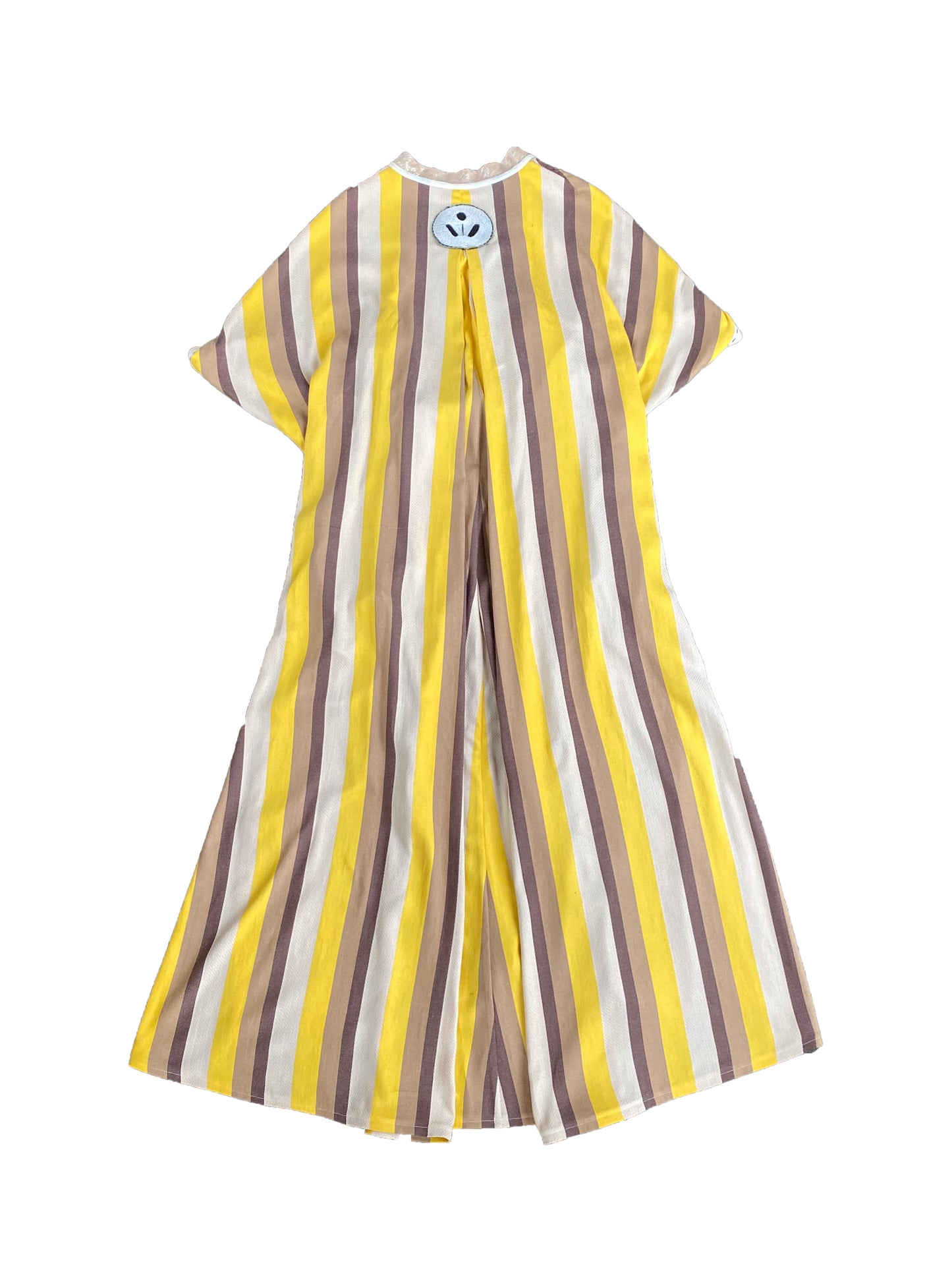 Striped Cotton Rayon Hybrid Kimono Cape