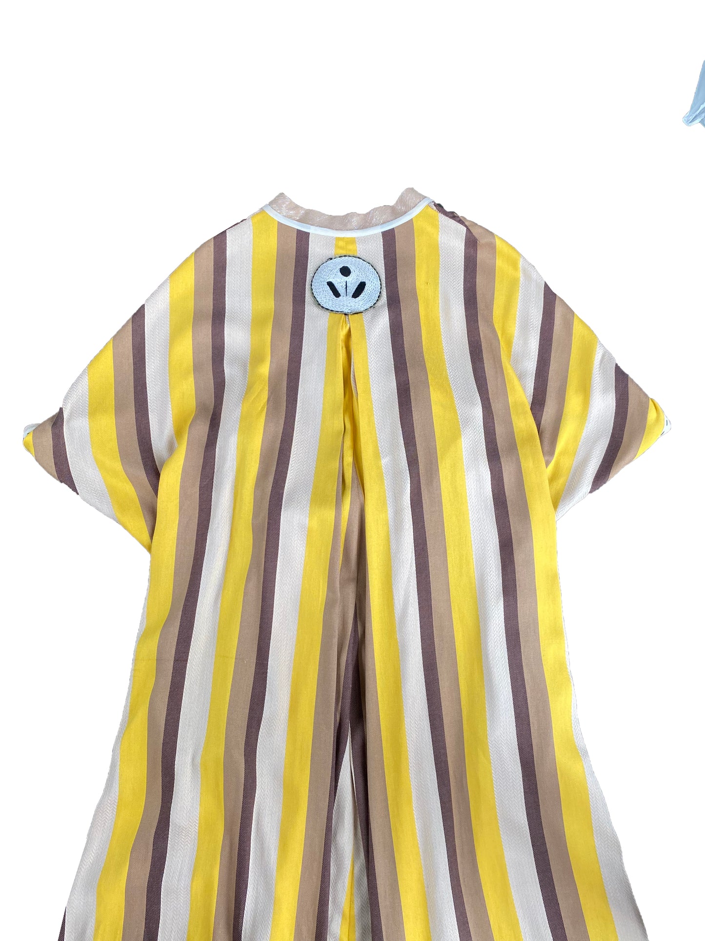 Striped Cotton Rayon Hybrid Kimono Cape
