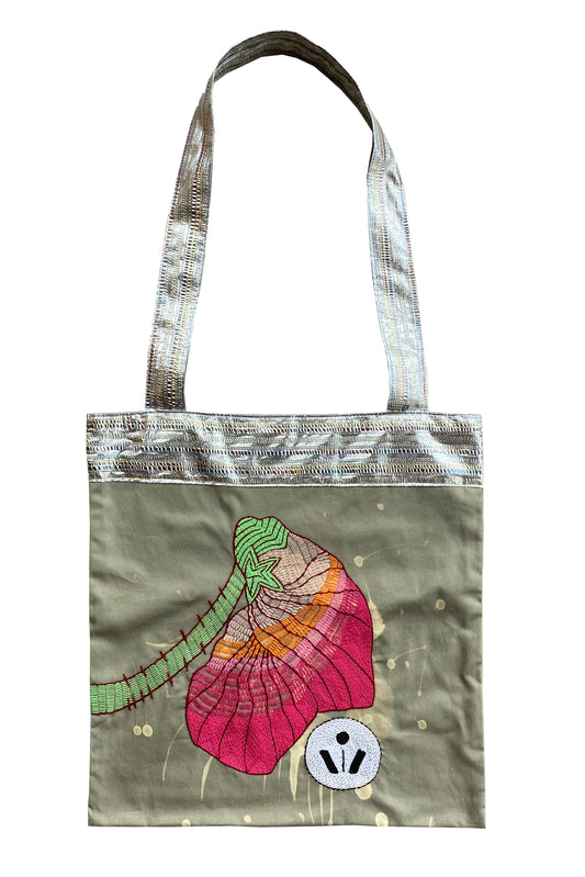 VIVIERS HAND EMBROIDERED TOTE BAG